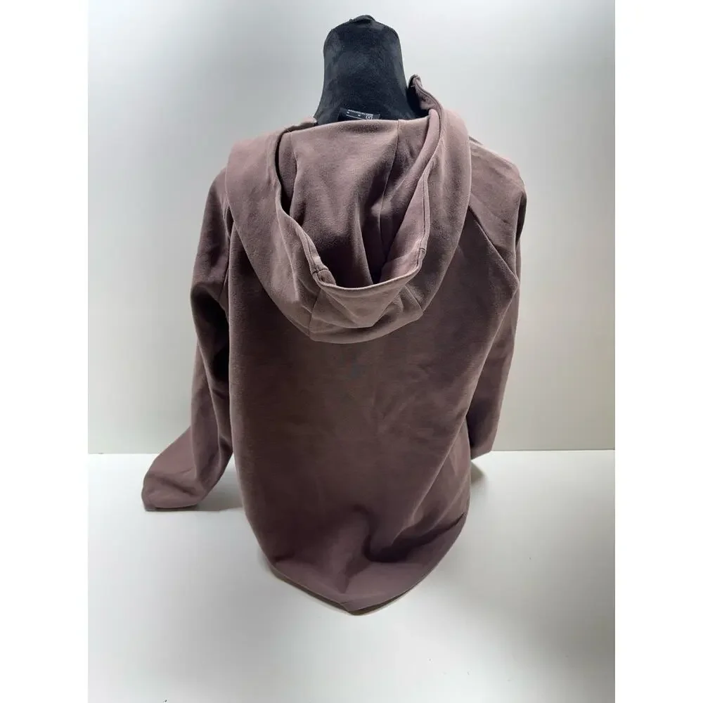 Nike Women’s Full Zip Hoodie Sz Medium Taupe Zippered Pockets Athleisure Logo